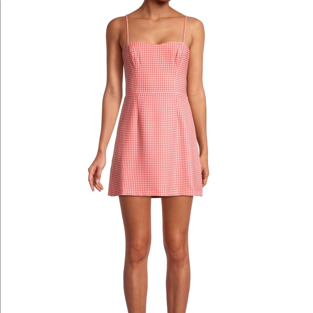 NWT TAGS - French connection graham print sleeveless dress with back tie